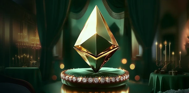 CrownGreen massive glowing emerald diamond on luxury pedestal surrounded by gold and jewels
